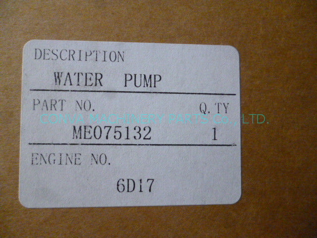 6d17 Small Engine Water Pump MITSUBISHI Engine Parts ME075132 Moisture Proof